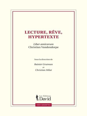 cover image of Lecture, rêve, hypertexte